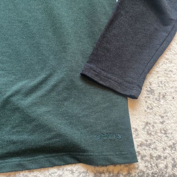 Orvis pullover sweatshirt army green with black sleeves size XL in EUC - Picture 3 of 7